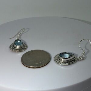 Blue topaz set in sterling silver earrings
